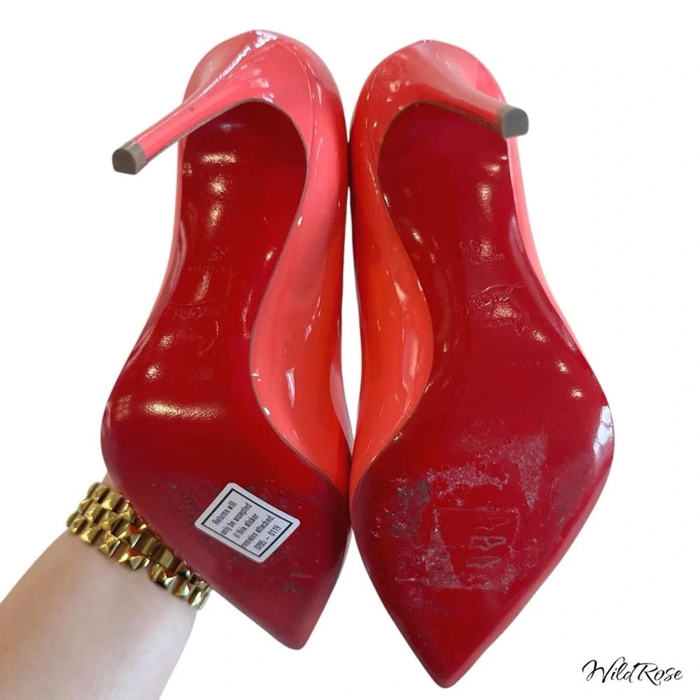 Christian Louboutin “Hot Chick” Coral Pinkish Orange Scalloped Pumps SZ 35 US 5 - Picture 14 of 17